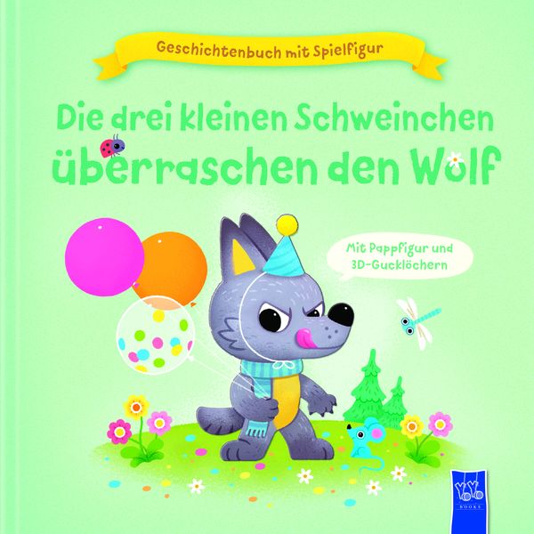 Produktbild: Geschichtenbuch mit Spielfigur -Die drei kleinen Schweinchen &uuml;berraschen den Wolf