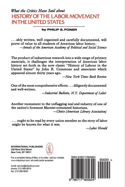 Produktbild: The History of the Labor Movement in the United States, Vol. 5