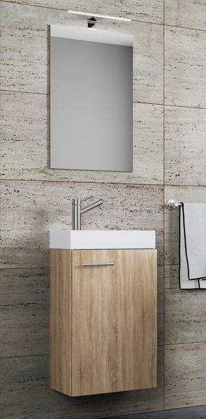 Produktbild: 3-tlg G&auml;ste WC Waschplatz Waschtisch Slito Spiegel