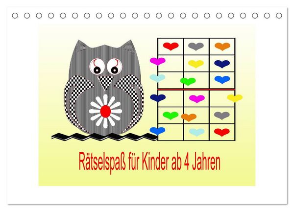 Produktbild: R&auml;tselspa&szlig; f&uuml;r Kinder ab 4 Jahren (Tischkalender 2026 DIN A5 quer), CALVENDO Monatskalender