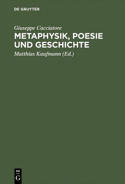 Produktbild: Metaphysik, Poesie und Geschichte