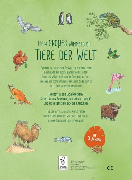 Produktbild: Mein gro&szlig;es Wimmelbuch Tiere der Welt