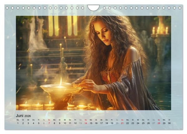 Produktbild: Avalons magische Frauen. Geheimnisvolle und Sagenumwobene Insel (Wandkalender 2026 DIN A4 quer), CALVENDO Monatskalender