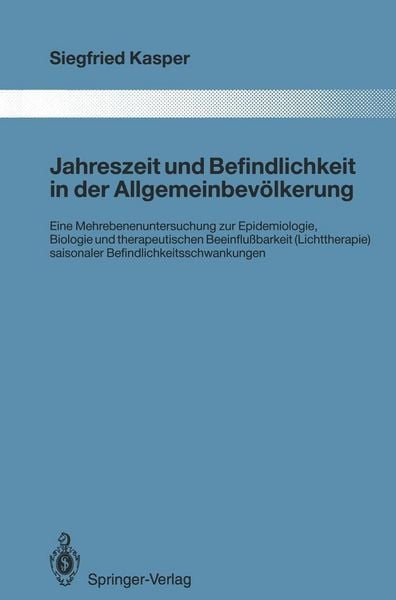 Produktbild: Jahreszeit und Befindlichkeit in der Allgemeinbev&ouml;lkerung