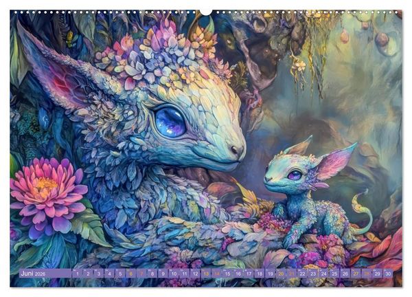 Produktbild: Tierwesen &ndash; Der Fantasie entsprungen (hochwertiger Premium Wandkalender 2026 DIN A2 quer), Kunstdruck in Hochglanz