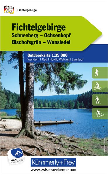 Fichtelgebirge Schneeberg, Ochsenkopf, Bischofsgrün, Wunsiedel Nr. 36 Outdoorkarte Deutschland 1:35 000