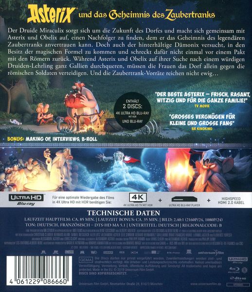 Produktbild: Asterix und das Geheimnis des Zaubertranks (4K Ultra HD) (+ Blu-ray 2D)