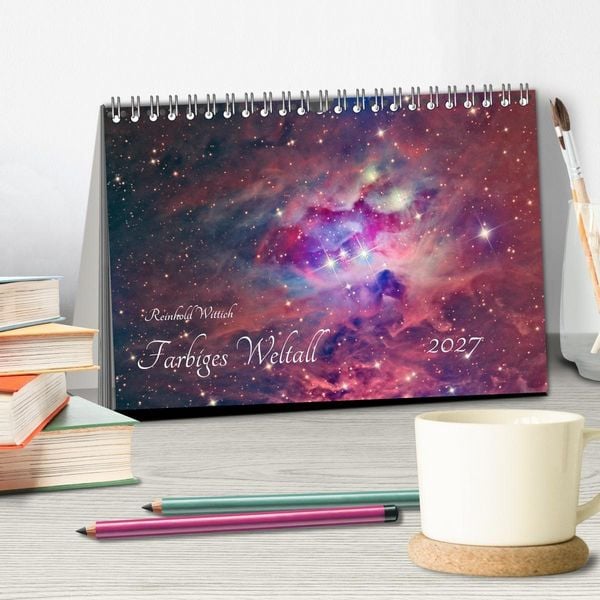 Produktbild: Farbiges Weltall (Tischkalender 2027 DIN A5 quer), CALVENDO Monatskalender