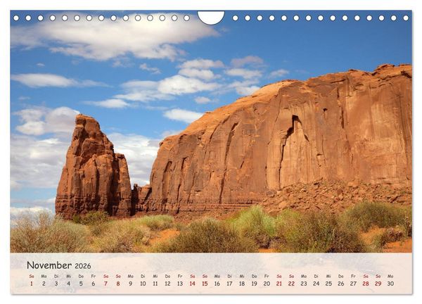 Produktbild: Monument Valley - Faszinierende Westernkulisse in den USA (Wandkalender 2026 DIN A4 quer), CALVENDO Monatskalender