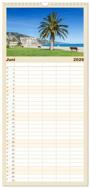 Produktbild: Familienplaner 2026 - C&Ocirc;TE D&rsquo;AZUR Bezaubernde Orte mit 5 Spalten (Wandkalender, 21 x 45 cm) CALVENDO