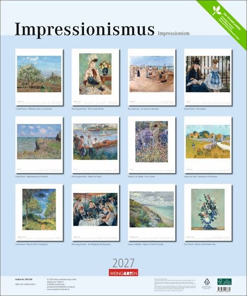 Produktbild: Impressionismus Kalender 2027