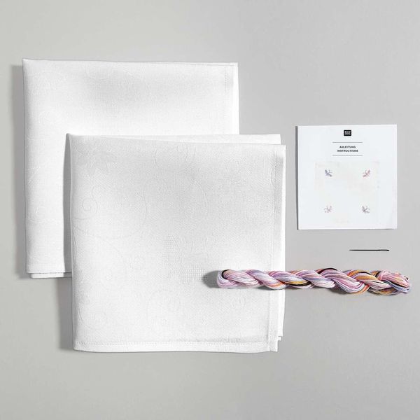 Produktbild: Stickpackung Gez&auml;hlter Kreuzstich, Servietten mit Schmetterl