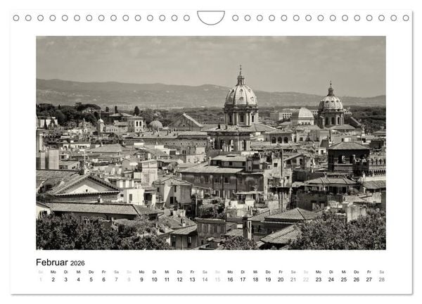 Produktbild: Rom in schwarz - weiss (Wandkalender 2026 DIN A4 quer), CALVENDO Monatskalender