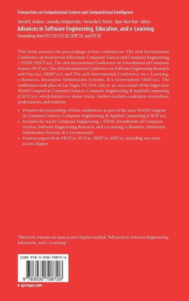 Produktbild: Advances in Software Engineering, Education, and e-Learning