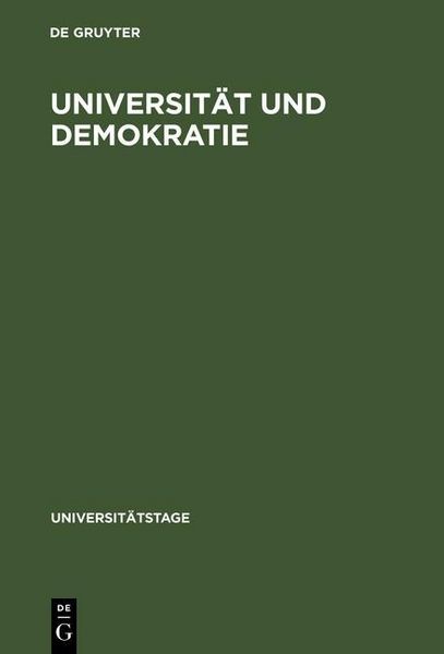 Produktbild: Universit&auml;t und Demokratie