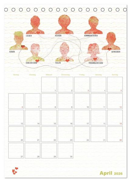 Produktbild: Liebe macht gl&uuml;cklich (Tischkalender 2026 DIN A5 hoch), CALVENDO Monatskalender