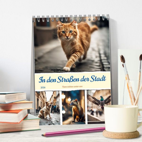 Produktbild: In den Stra&szlig;en der Stadt - Tiere mitten unter uns (Tischkalender 2026 DIN A5 hoch), CALVENDO Monatskalender