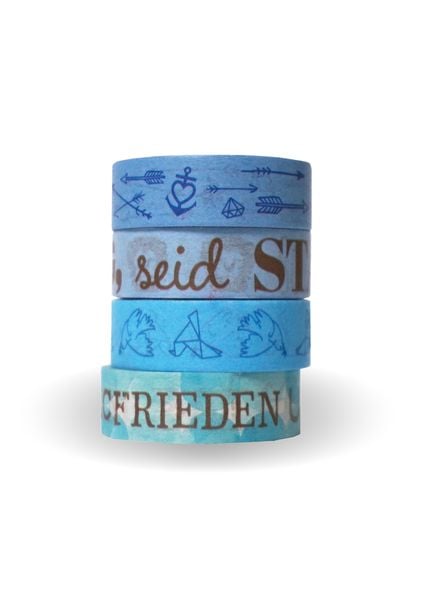 Washi Tapes Set Himmelblau: »Suche den Frieden und jage ihm