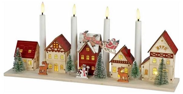 Produktbild: Konstsmide 3206-100 LED-Silhouette Dorf Warmwei&szlig; LED Natur Timer