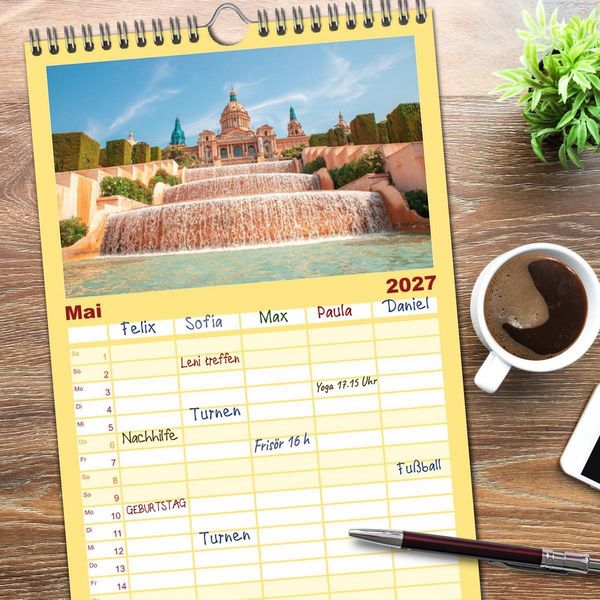 Produktbild: Familienplaner 2027 - BARCELONA - Metropole am Mittelmeer mit 5 Spalten (Wandkalender, 21 x 45 cm) CALVENDO