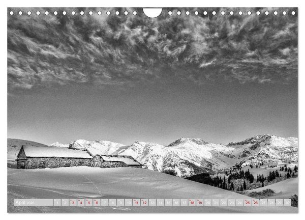 Produktbild: Arlberg black and white (Wandkalender 2026 DIN A4 quer), CALVENDO Monatskalender