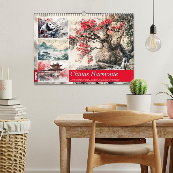 Produktbild: Chinas Harmonie - Terminplaner mit Landschaften und Symbolen (Wandkalender 2026 DIN A3 quer), CALVENDO Monatskalender