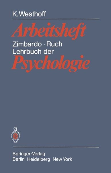 Lehrbuch der Psychologie, Taschenbuch von K. Westhoff, Springer Berlin, 9783540098843
