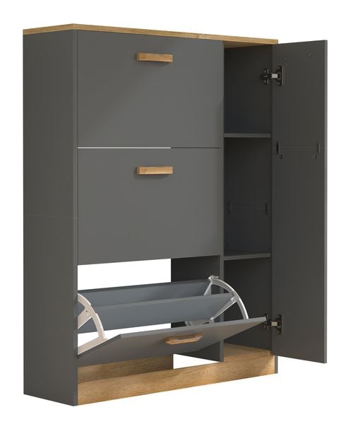 Holz Schuhregal Schuhschrank Schuhkipper Halom L