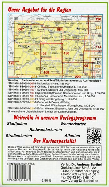 Produktbild: Harz und Umgebung Ausflugskarte 1 : 125000