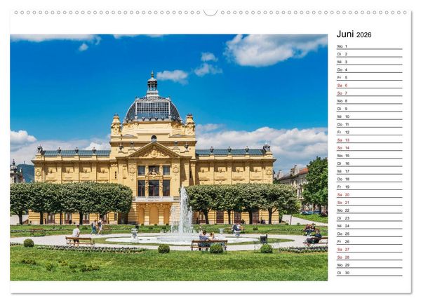 Produktbild: Ein Wochenende in Zagreb (hochwertiger Premium Wandkalender 2026 DIN A2 quer), Kunstdruck in Hochglanz
