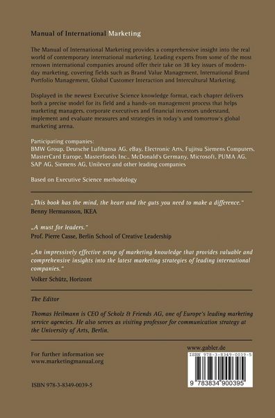 Produktbild: Manual of International Marketing.