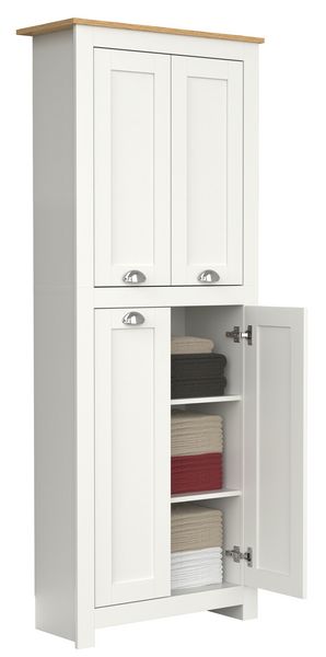 Produktbild: Holz Dielenschrank Badm&ouml;bel Bad Schrank Balusa
