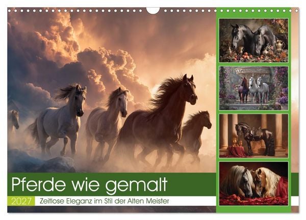 Produktbild: Pferde wie gemalt (Wandkalender 2027 DIN A3 quer), CALVENDO Monatskalender