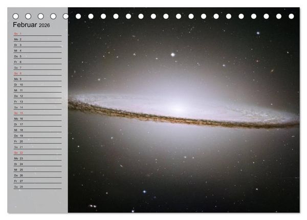 Produktbild: Der Weltraum. Spektakul&auml;re Gasnebel und Galaxien (Tischkalender 2026 DIN A5 quer), CALVENDO Monatskalender