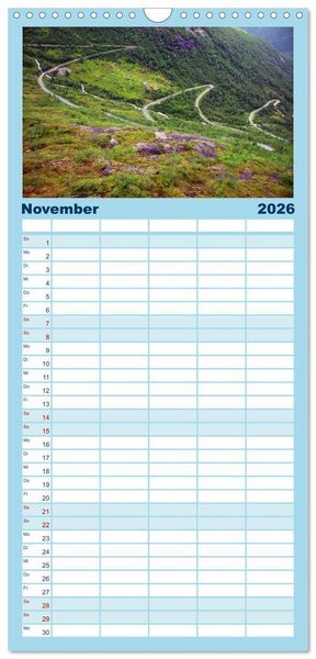 Produktbild: Familienplaner 2026 - Norwegens Wilder Westen mit 5 Spalten (Wandkalender, 21 x 45 cm) CALVENDO