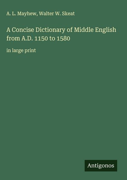 Produktbild: A Concise Dictionary of Middle English from A.D. 1150 to 1580