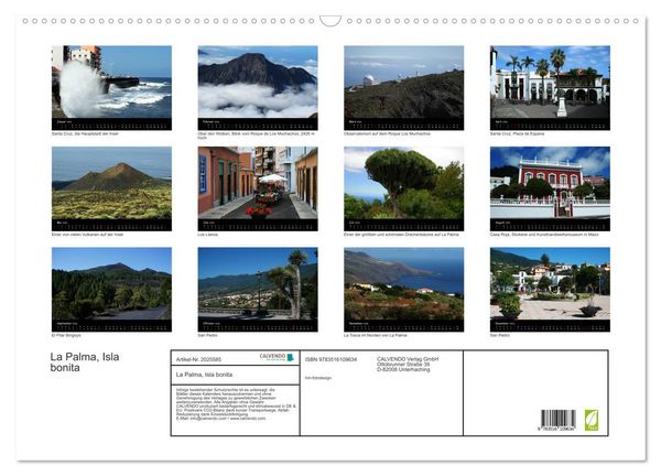 Produktbild: La Palma, Isla bonita (Wandkalender 2026 DIN A2 quer), CALVENDO Monatskalender