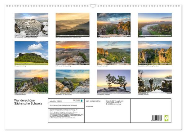 Produktbild: Wundersch&ouml;ne S&auml;chsische Schweiz (Wandkalender 2026 DIN A2 quer), CALVENDO Monatskalender