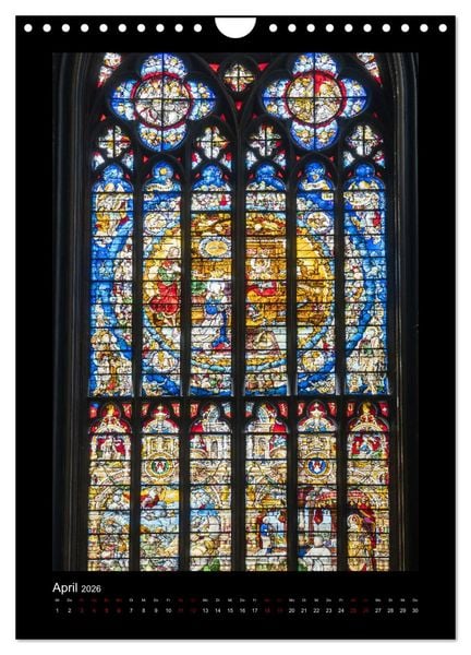 Produktbild: Kirchenfenster - Sakrale Glaskunst (Wandkalender 2026 DIN A4 hoch), CALVENDO Monatskalender