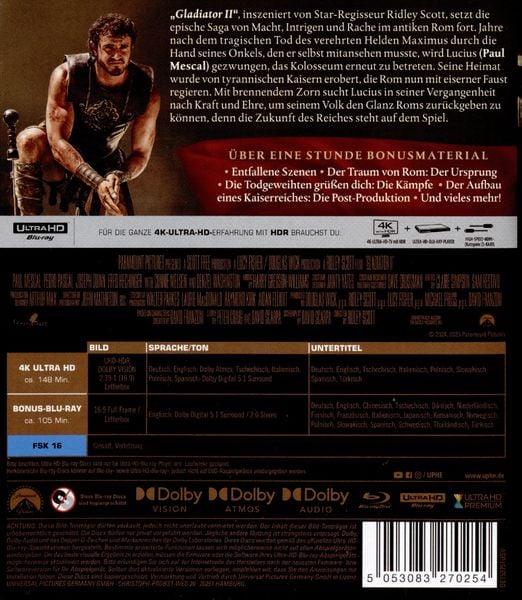 Produktbild: Gladiator II (4K Ultra HD) (+ Bonus-Blu-ray)