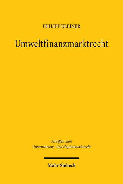 Produktbild: Umweltfinanzmarktrecht
