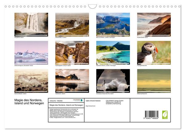 Produktbild: Magie des Nordens, Island und Norwegen (Wandkalender 2026 DIN A3 quer), CALVENDO Monatskalender