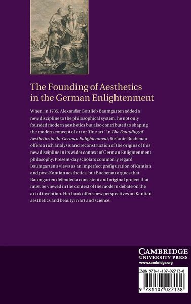Produktbild: The Founding of Aesthetics in the German Enlightenment