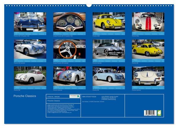 Produktbild: Porsche Classics (Wandkalender 2026 DIN A2 quer), CALVENDO Monatskalender