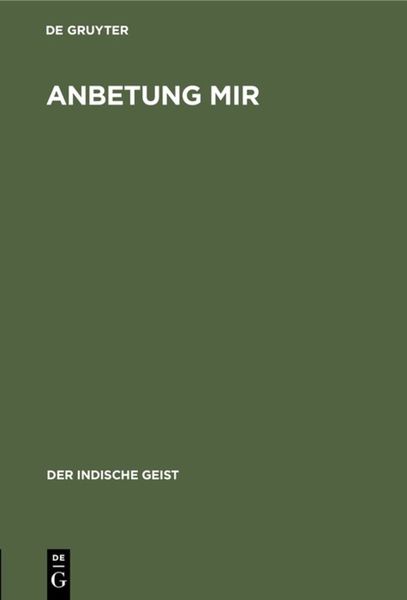 Produktbild: Anbetung mir