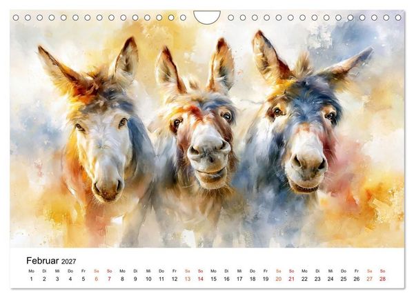 Produktbild: Esel - Wenn Ruhe ein Gesicht h&auml;tte (Wandkalender 2027 DIN A4 quer), CALVENDO Monatskalender