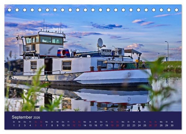 Produktbild: Binnenschiffe im Norden (Tischkalender 2026 DIN A5 quer), CALVENDO Monatskalender