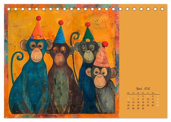 Produktbild: Wenn Tiere feiern (Tischkalender 2026 DIN A5 quer), CALVENDO Monatskalender