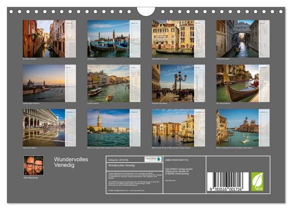 Produktbild: Wundervolles Venedig (Wandkalender 2026 DIN A4 quer), CALVENDO Monatskalender