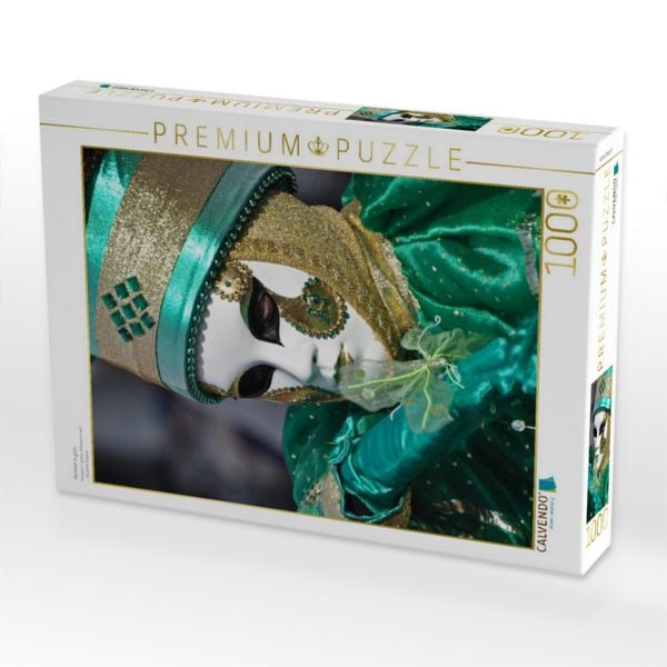 Produktbild: CALVENDO Puzzle Harlekin in gr&uuml;n | 1000 Teile Lege-Gr&ouml;&szlig;e 64x48cm Foto-Puzzle f&uuml;r gl&uuml;ckliche Stunden